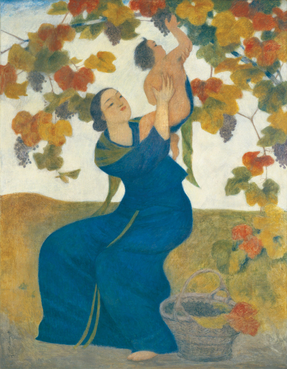 小杉放菴 母子採果